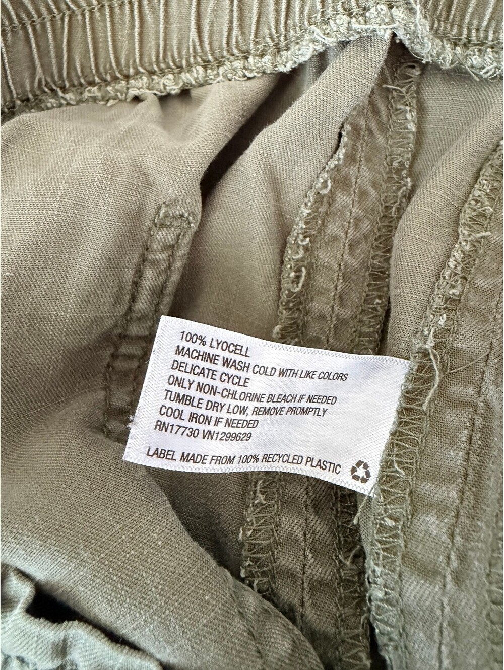 Knox Rose Olive Green Lyocell Wide Leg Pants XXL Boho Drawstring Pull On Casual - Picture 6 of 7